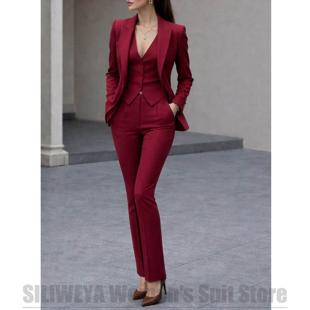 Women'S Formal Wear Pants - Women 3 Piece Suit Set Blazer