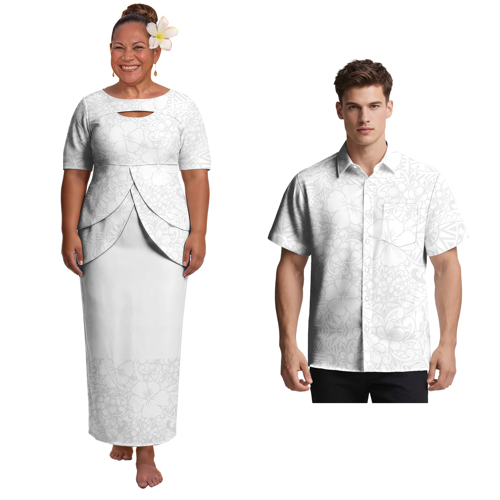 Female Formal Wear - Tribal Couple Match Outfit Samoan Women