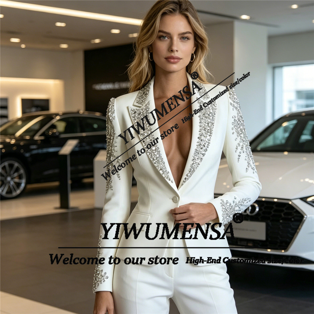 Luxury Women Suits 2 Pieces Se - Female Formal Wear 评论和价格