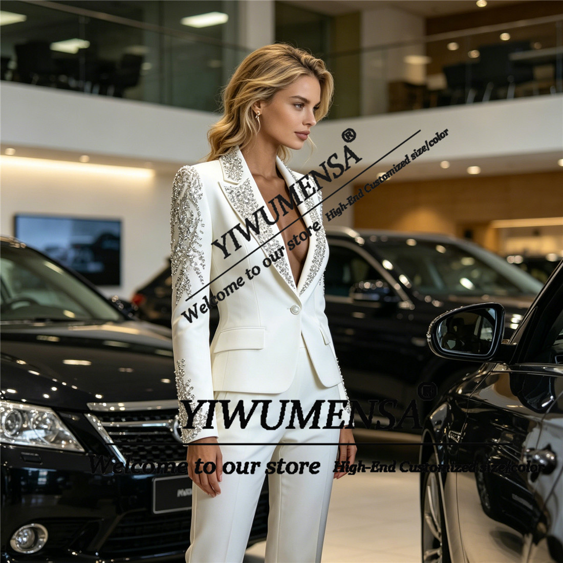 Luxury Women Suits 2 Pieces Se - Female Formal Wear 评论和价格