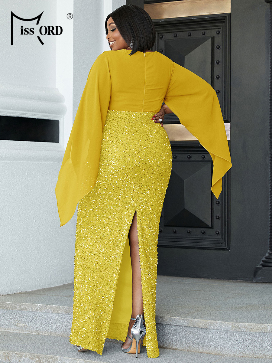 Missord Yellow Sequin Plus Siz - Female Formal Wear 评论和价格