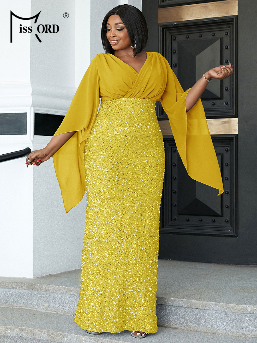 Missord Yellow Sequin Plus Siz - Female Formal Wear 评论和价格