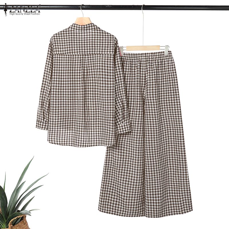 ZANZEA Women's Gingham Pant Su - Women'S Formal Wear Blouse 评论和价格