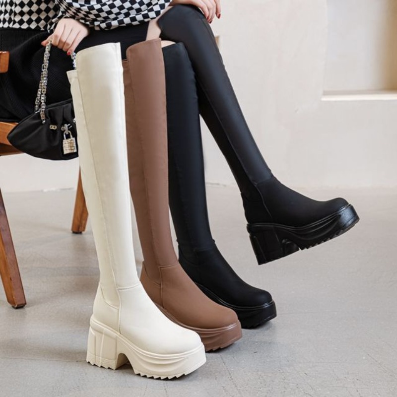 Womens Knee High Thick Sole Wi - Formal Wear Women Us 评论和价格