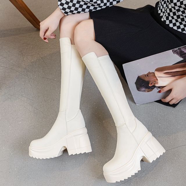 Womens Knee High Thick Sole Wi - Formal Wear Women Us 评论和价格
