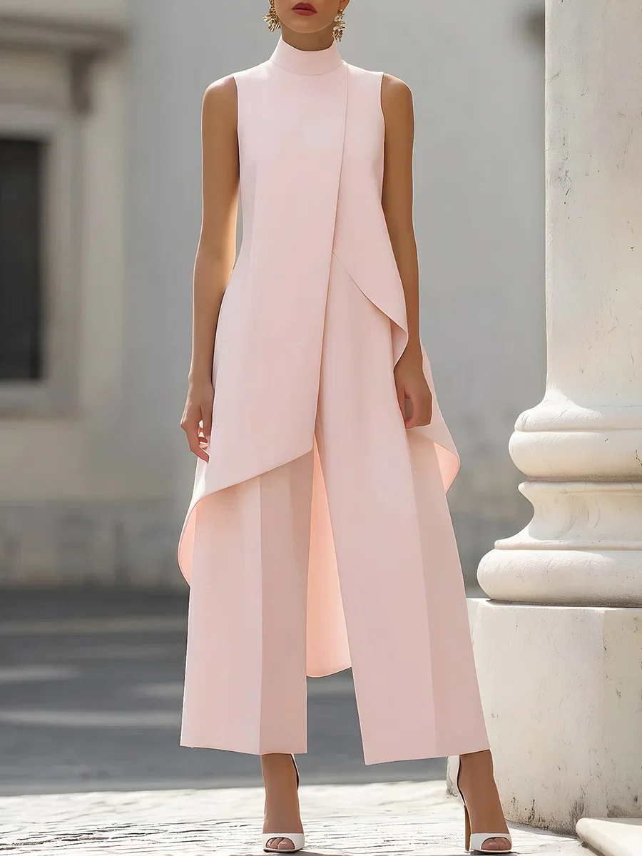 Sleeveless High Neck Asymmetri - Female Formal Wear 评论和价格