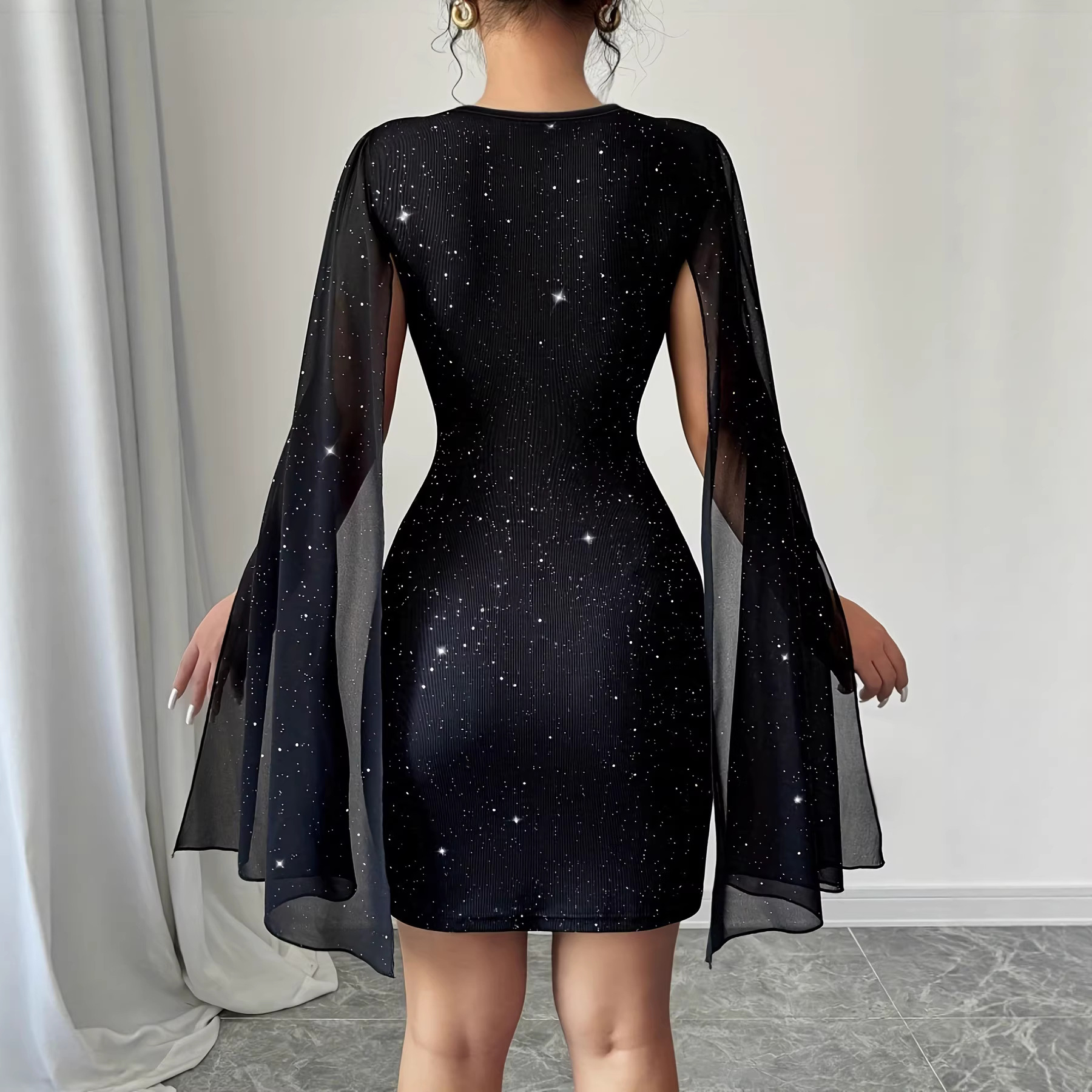 V Neck Bodycon Midi Dress Eleg - Formal Wear Women Us 评论和价格
