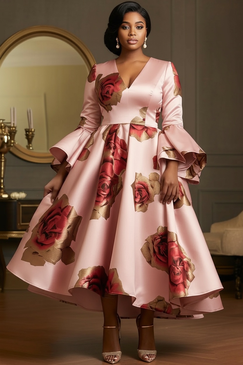 Fashion Elegant Plus Size Sati - Female Formal Wear 评论和价格