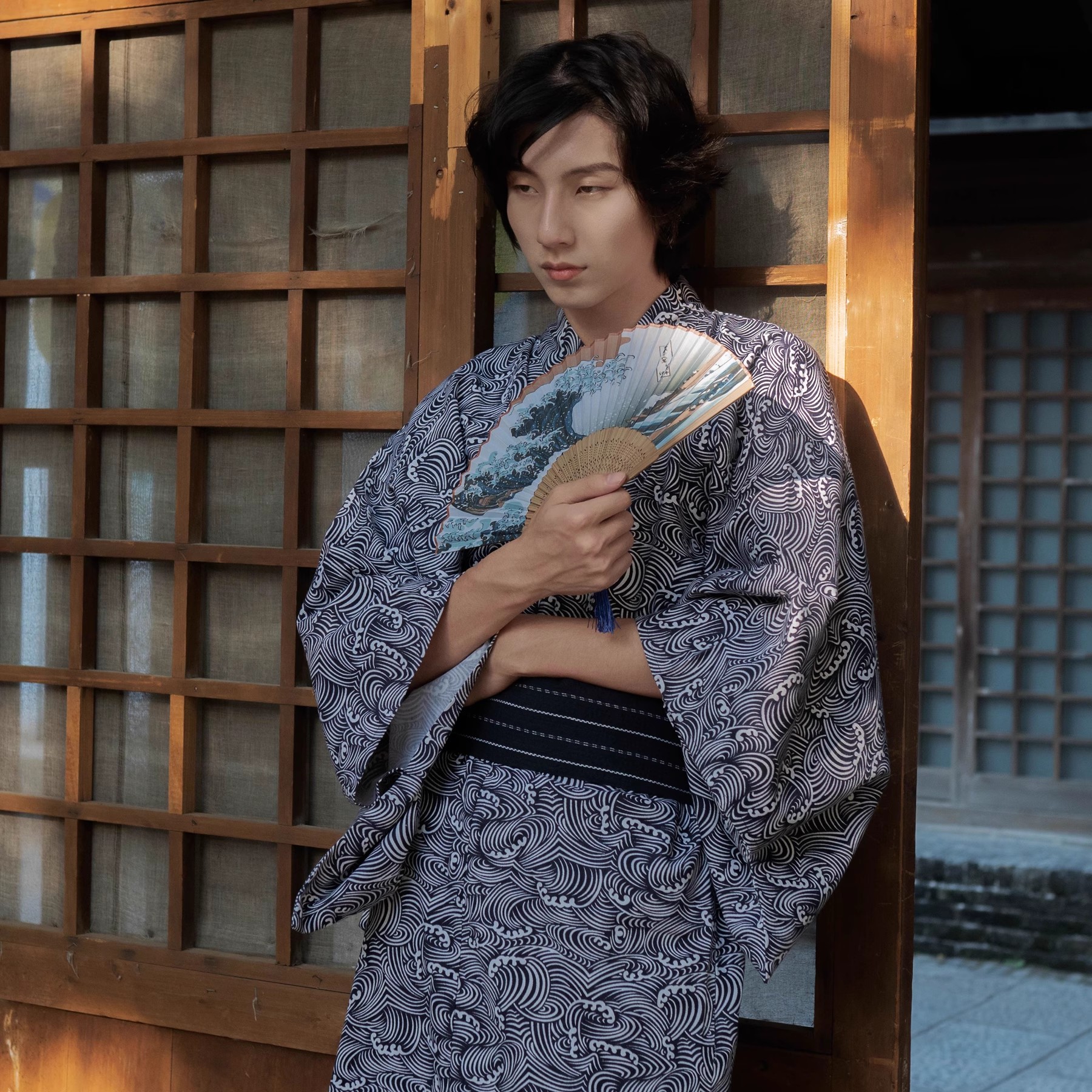 Men's Cotton Kimono with Belt  - Women'S Formal Traditional Wear 评论和价格