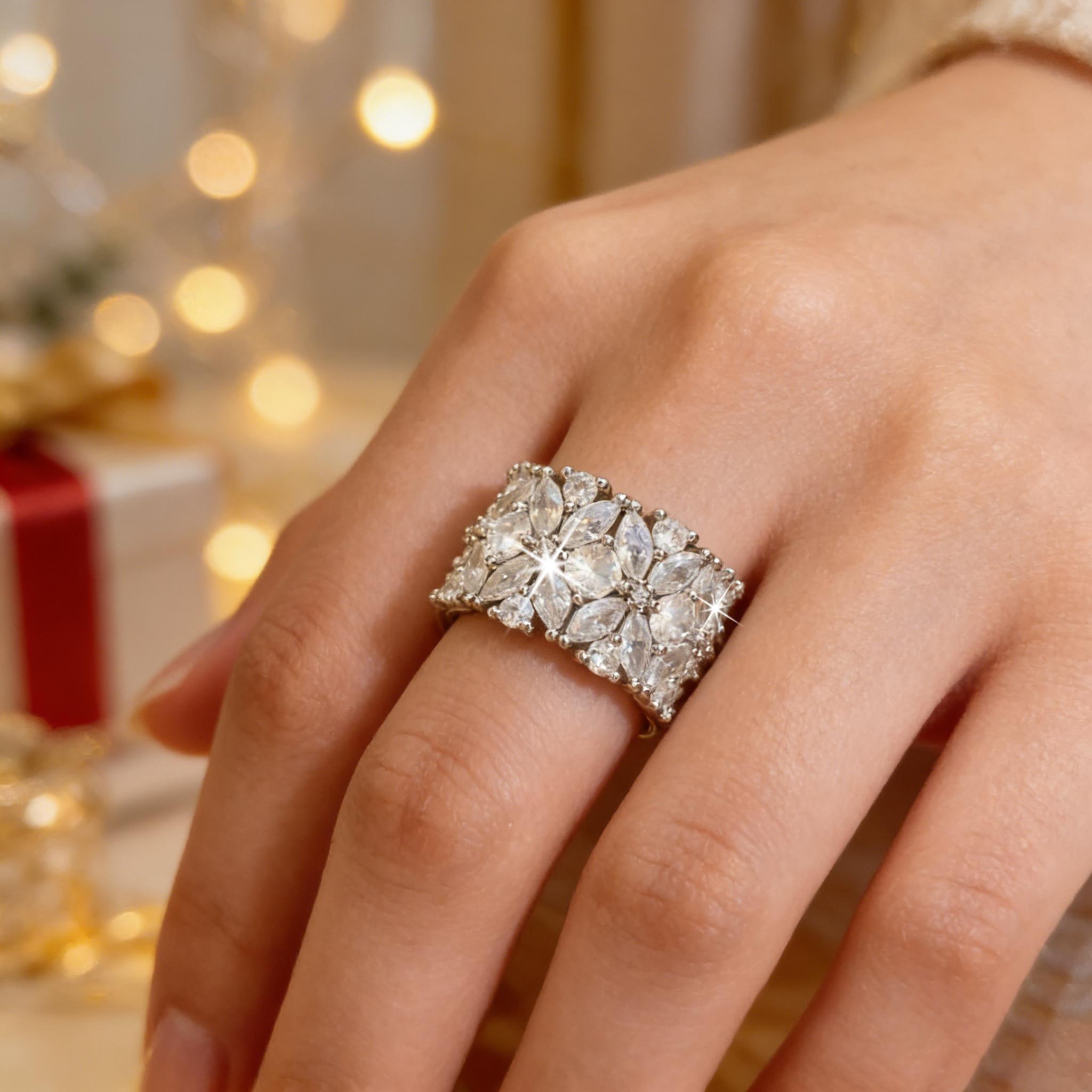 Vintage Flower Cluster Wide Ba - Formal Wear Jewelry For Women 评论和价格