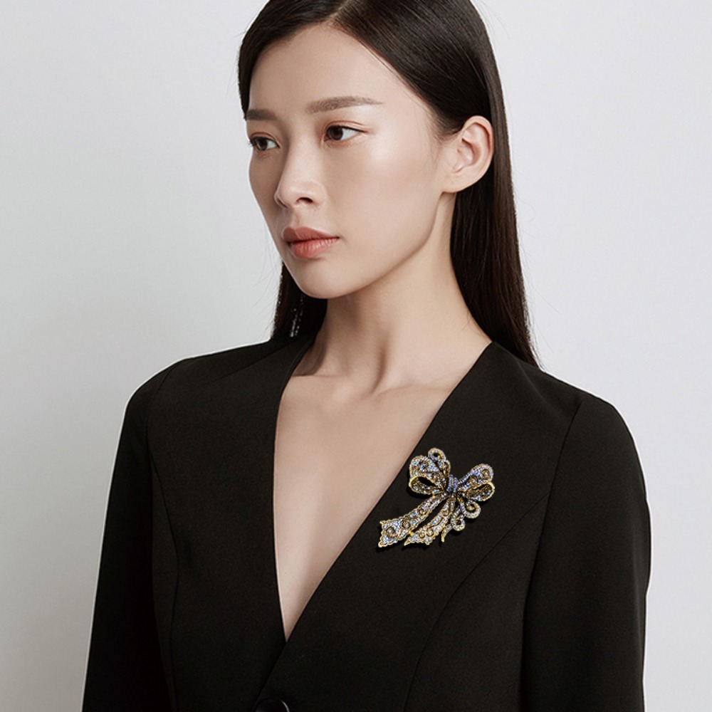 Vintage Bow-Shaped Brooch, Ele - Formal Wear Jewelry For Women 评论和价格