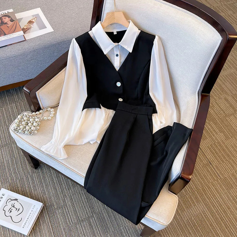 Korean Chiffon 2 Pieces Sets S - Female Formal Wear 评论和价格