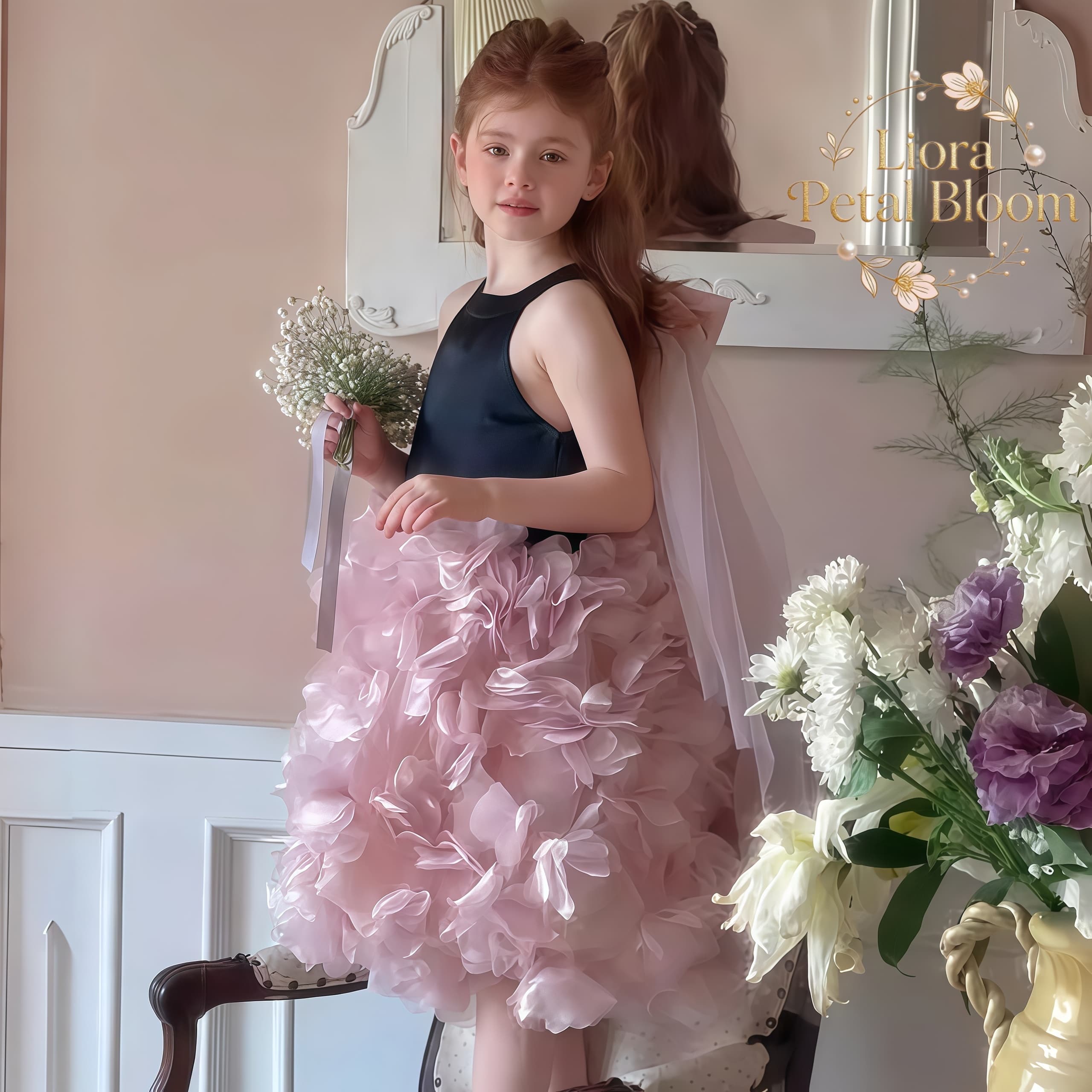 Girls' Black Floral Tulle Dres - Formal Wear Women Us 评论和价格