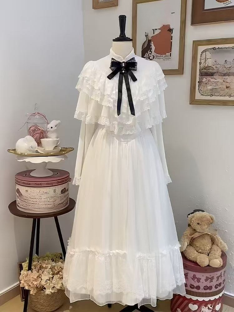 Japanese Short Sleeve Bow Lace - Female Formal Wear 评论和价格