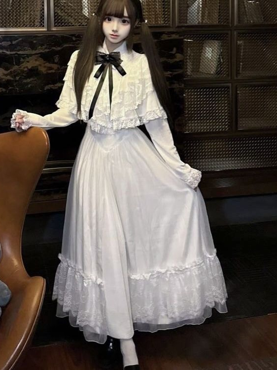 Japanese Short Sleeve Bow Lace - Female Formal Wear 评论和价格