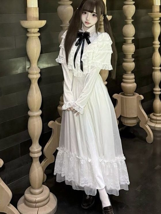 Japanese Short Sleeve Bow Lace - Female Formal Wear 评论和价格