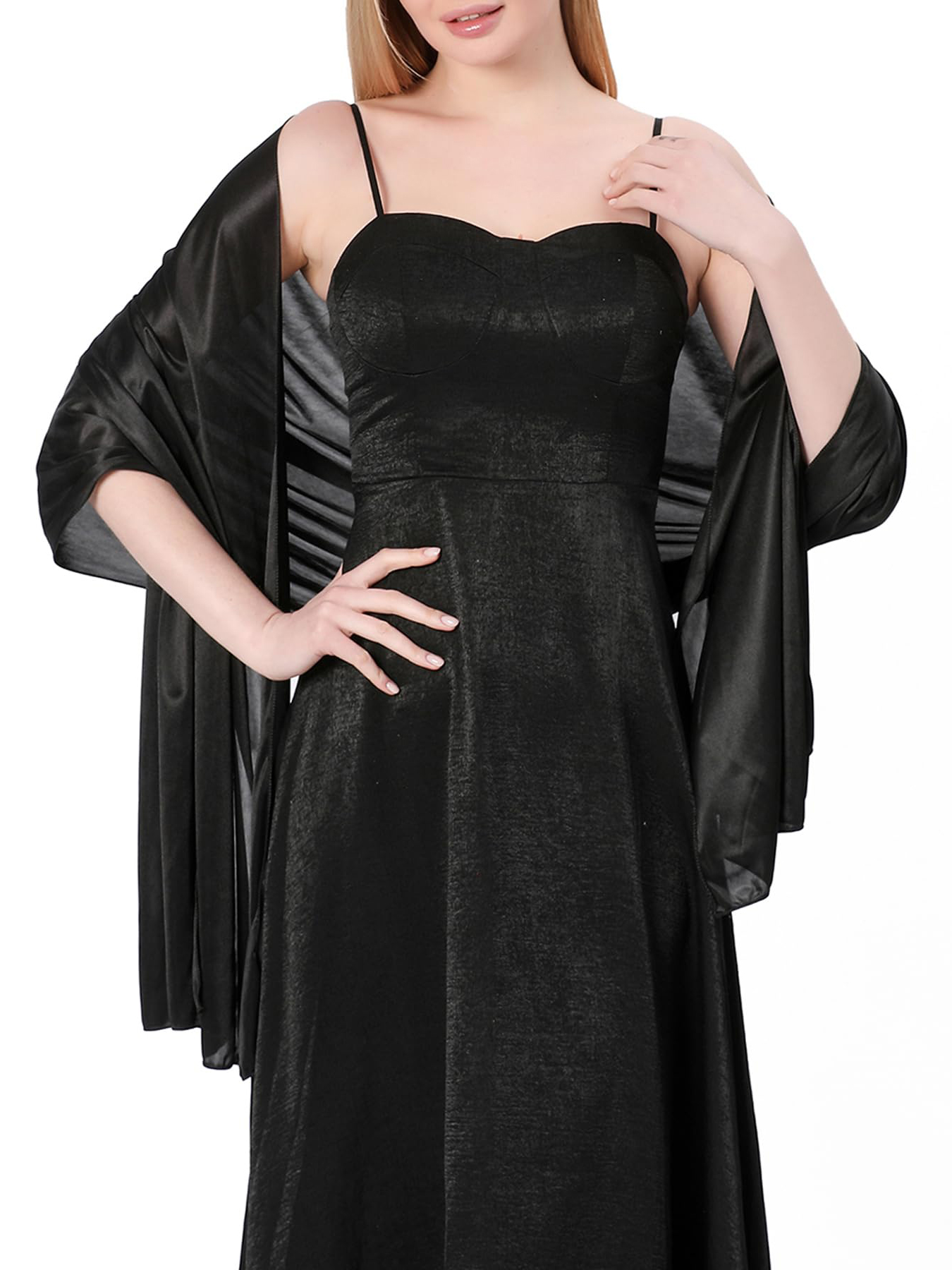 Women Satin Shawl Wrap for Eve - Female Formal Wear 评论和价格
