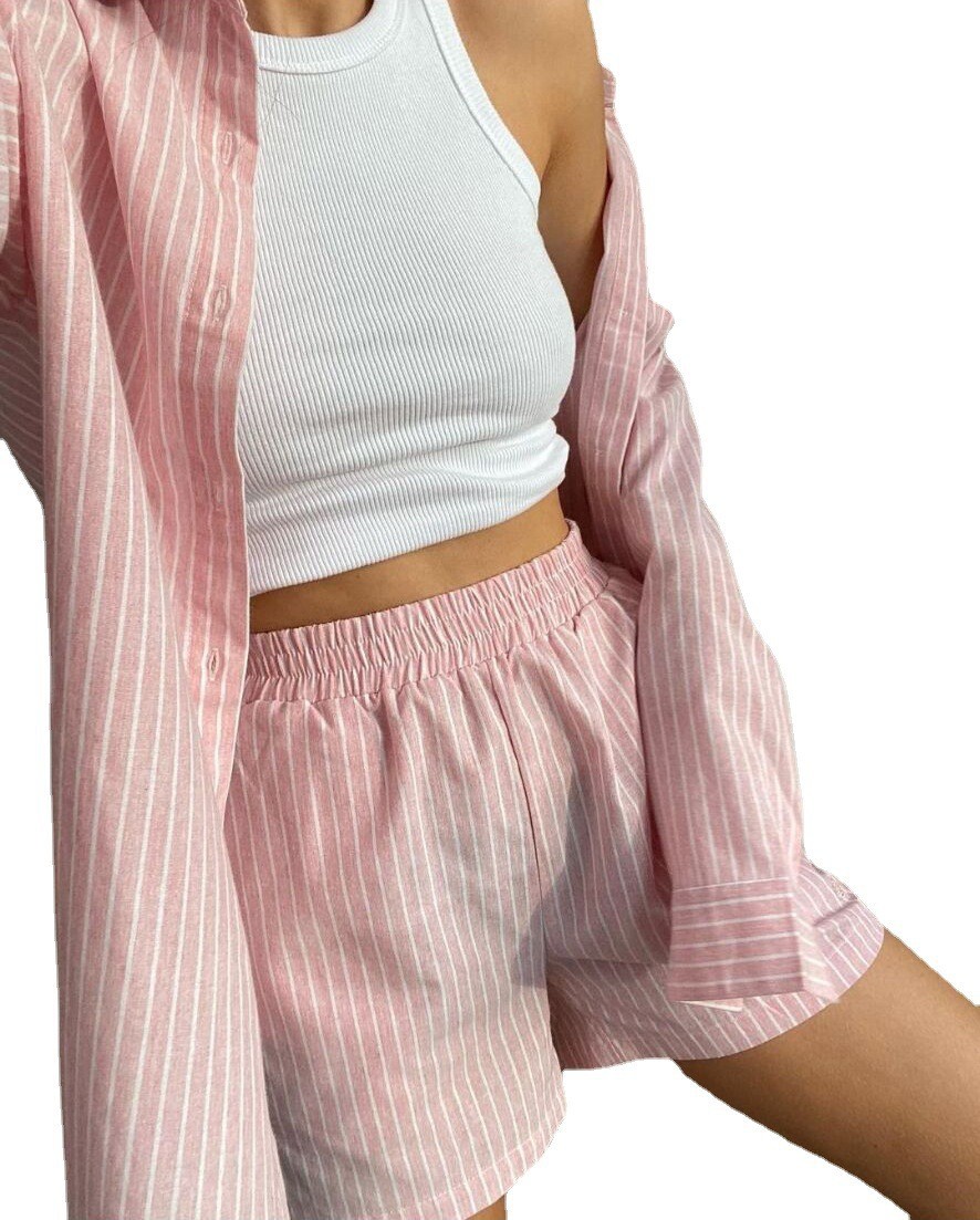 Women Striped Print Two Piece  - Women'S Formal Wear Blouse 评论和价格