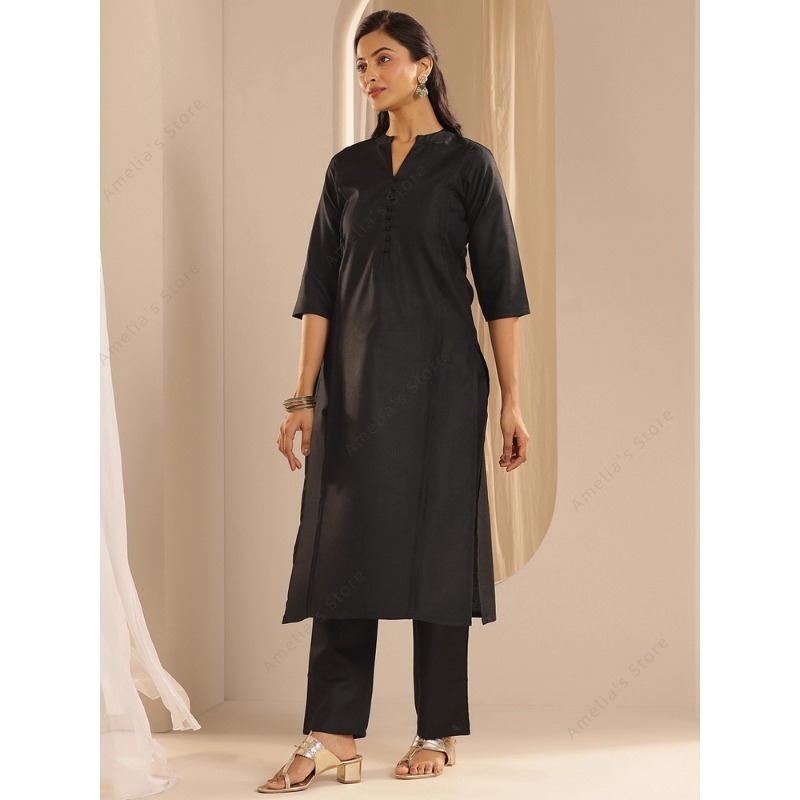 Women's Black Jacquard Kurta P - Women'S Formal Traditional Wear 评论和价格