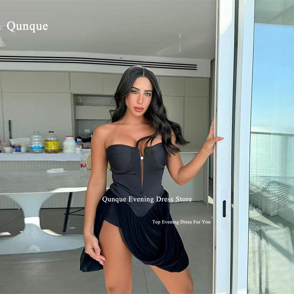 Qunque Sexy Slit Pleated Mini  - Vintage Women'S Formal Wear 评论和价格