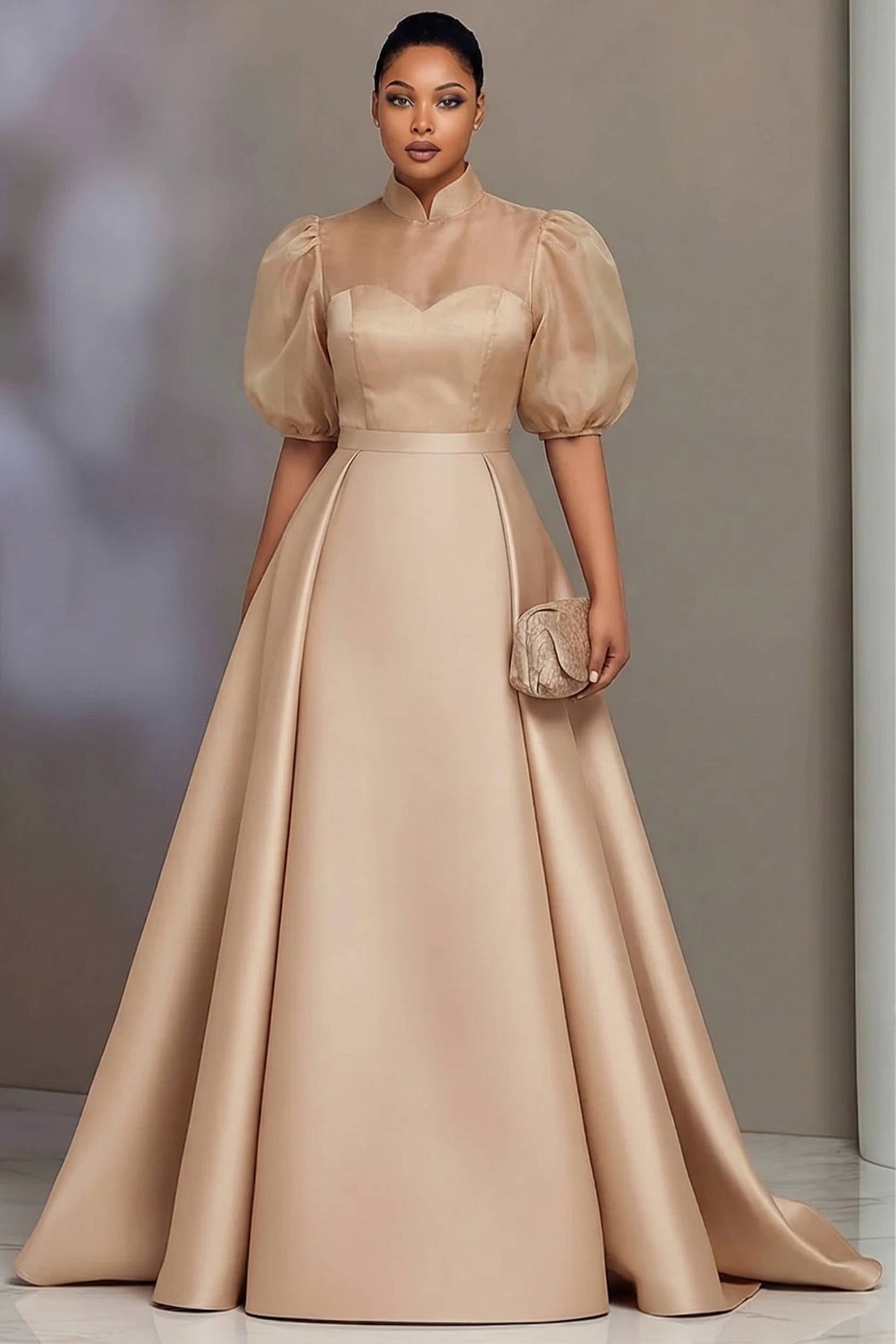 Plus Size Elegant Satin Prom D - Female Formal Wear 评论和价格