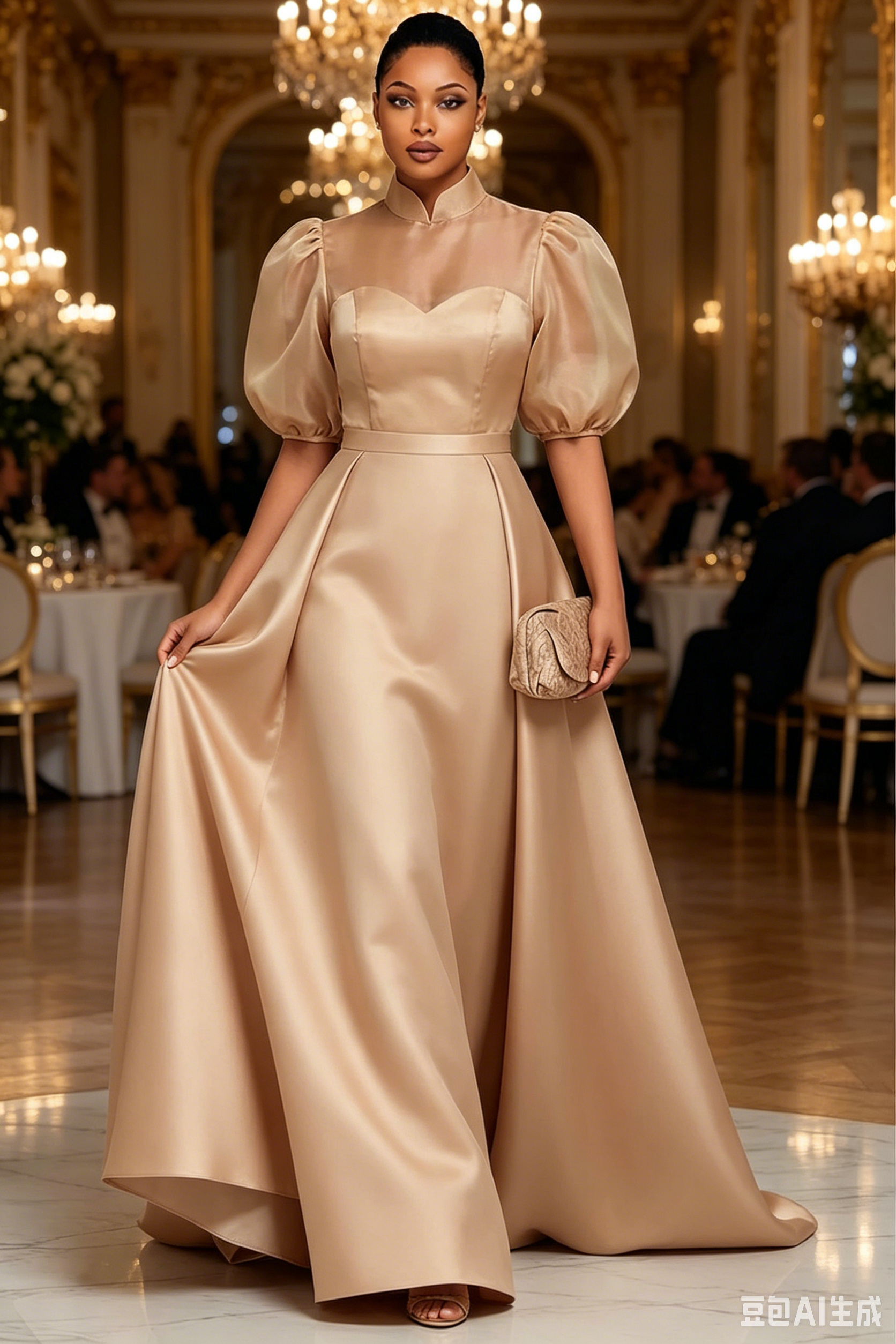 Plus Size Elegant Satin Prom D - Female Formal Wear 评论和价格
