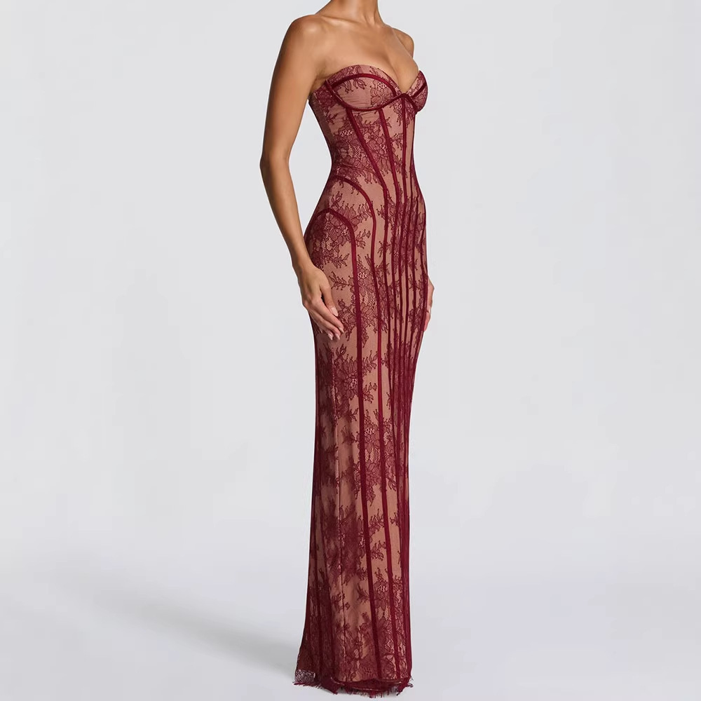 Strapless Bodycon Maxi Dress f - Female Formal Wear 评论和价格