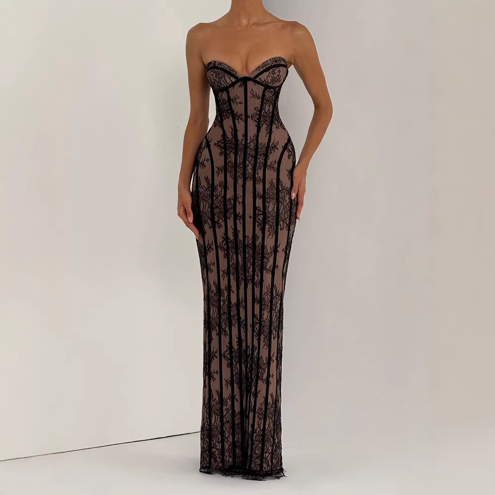 Strapless Bodycon Maxi Dress f - Female Formal Wear 评论和价格