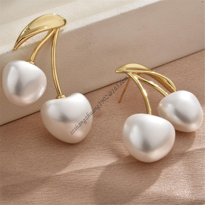 Cherries Blossom Pearls Ear Je - Formal Wear Jewelry For Women 评论和价格
