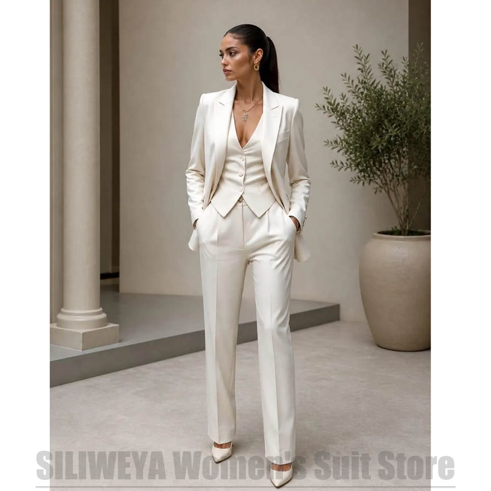 Women 3 Piece Suit Set Blazer  - Women'S Formal Wear Pants 评论和价格