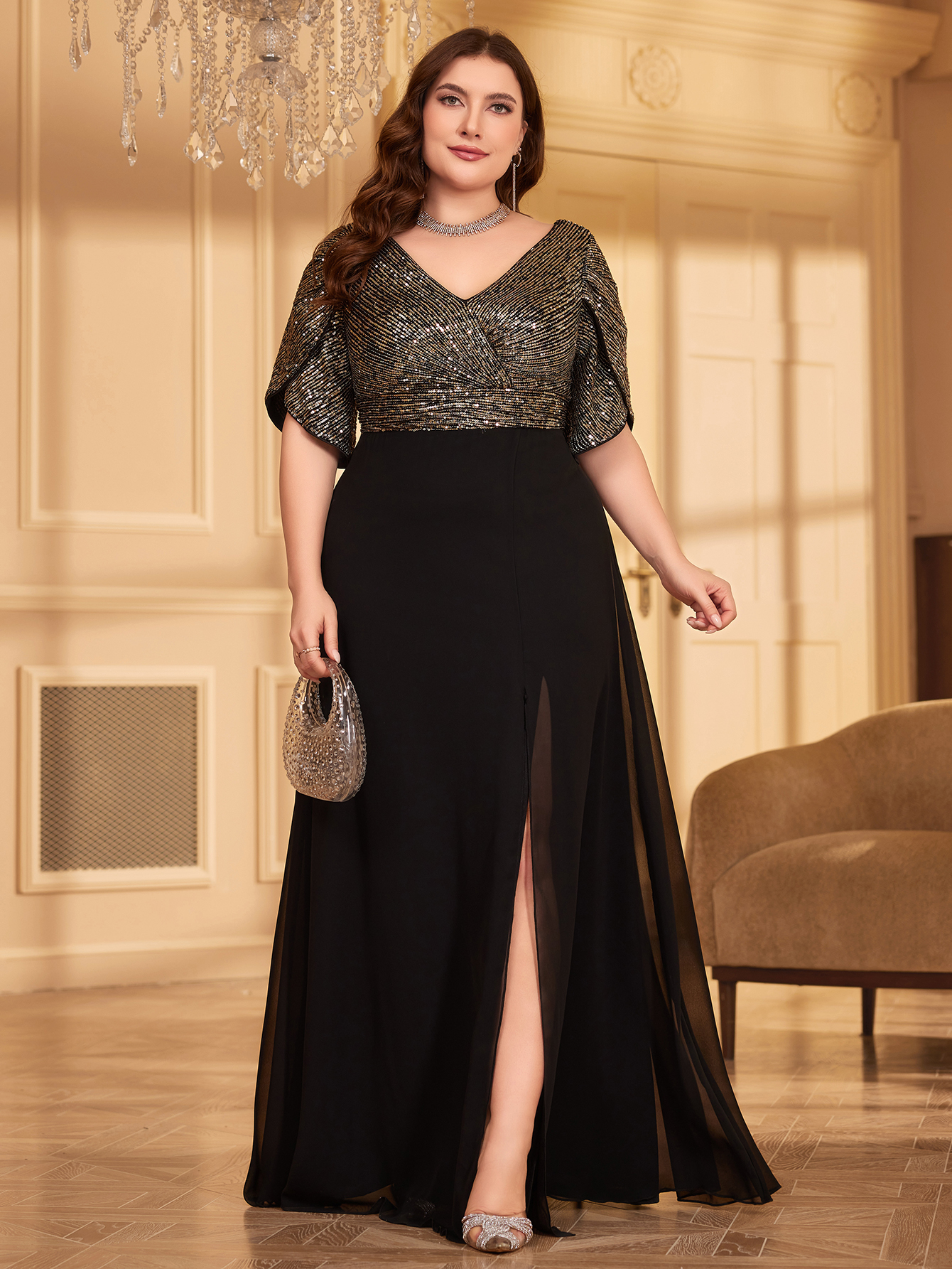 UNITHORSE Plus Size Sequin Pat - Female Formal Wear 评论和价格