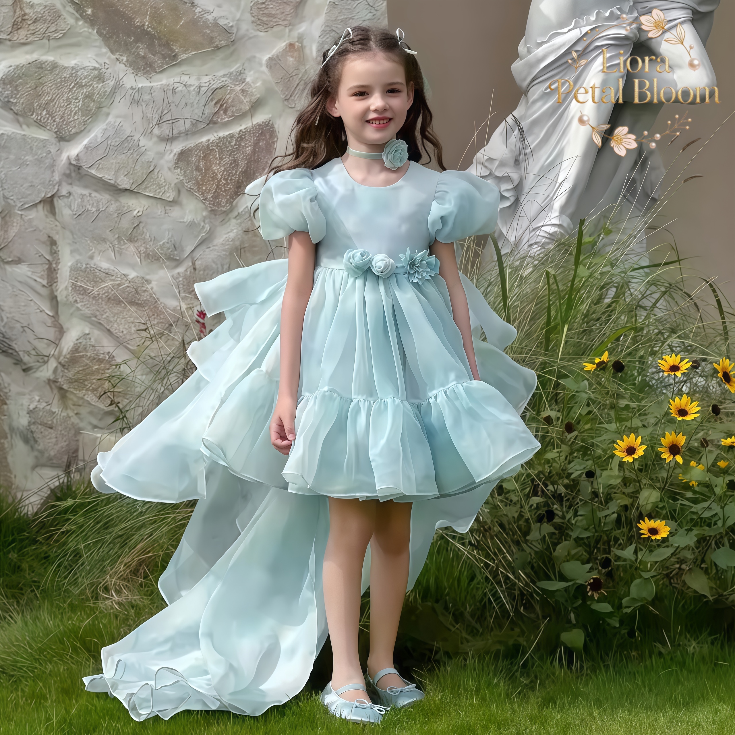 Blue Tulle Gown  Girls' Bow Pa - Formal Wear Women Us 评论和价格