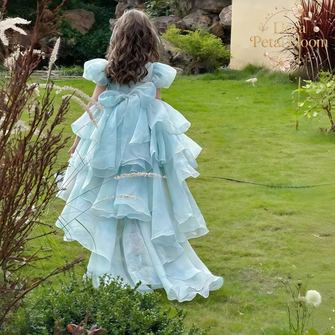 Blue Tulle Gown  Girls' Bow Pa - Formal Wear Women Us 评论和价格